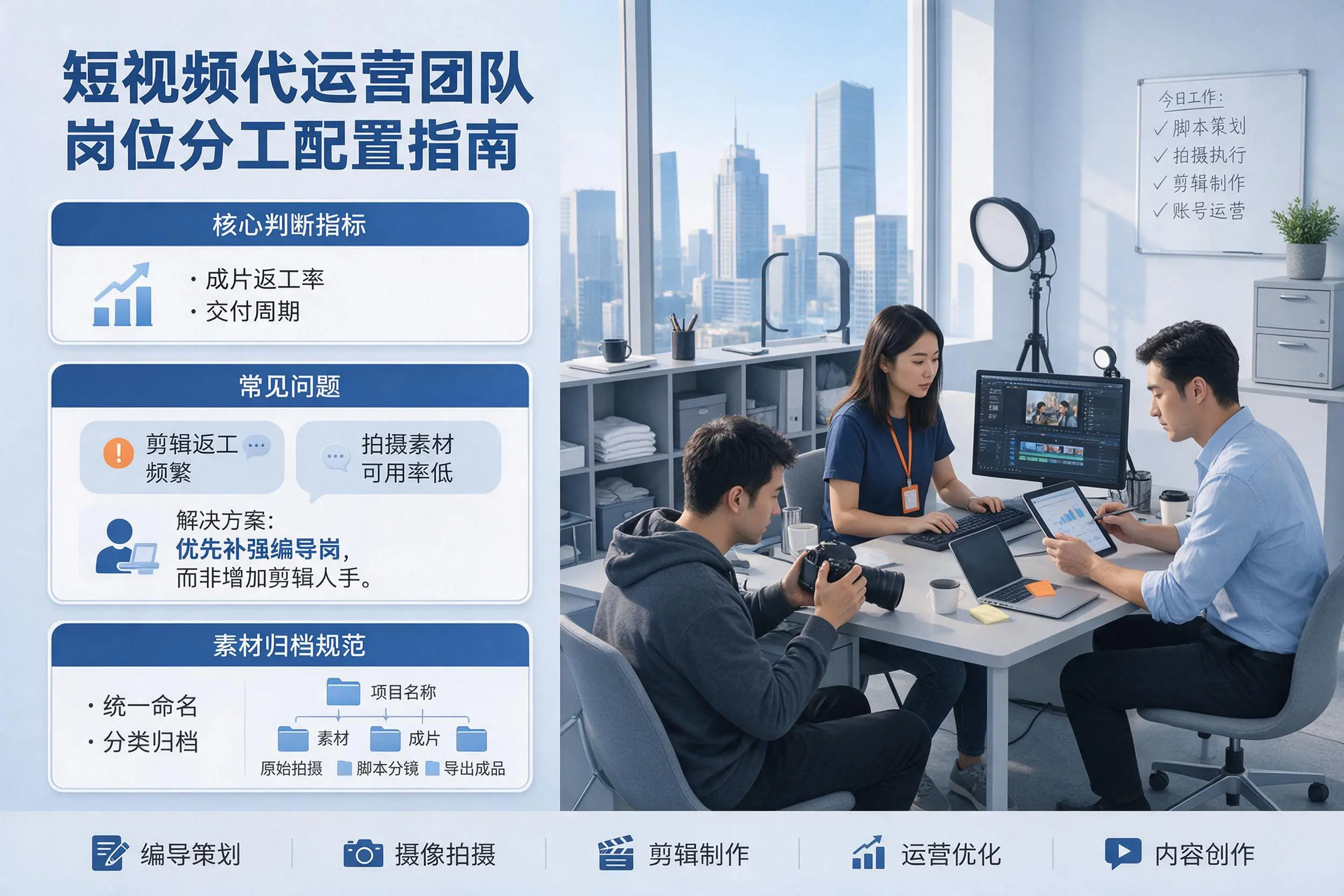 短视频代运营团队如何配置？汕尾企业岗位分工科普说明